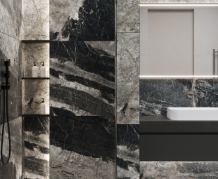 Керамогранит Laparet Lunar nero графитовый матовый+гл.чернила (80х160)